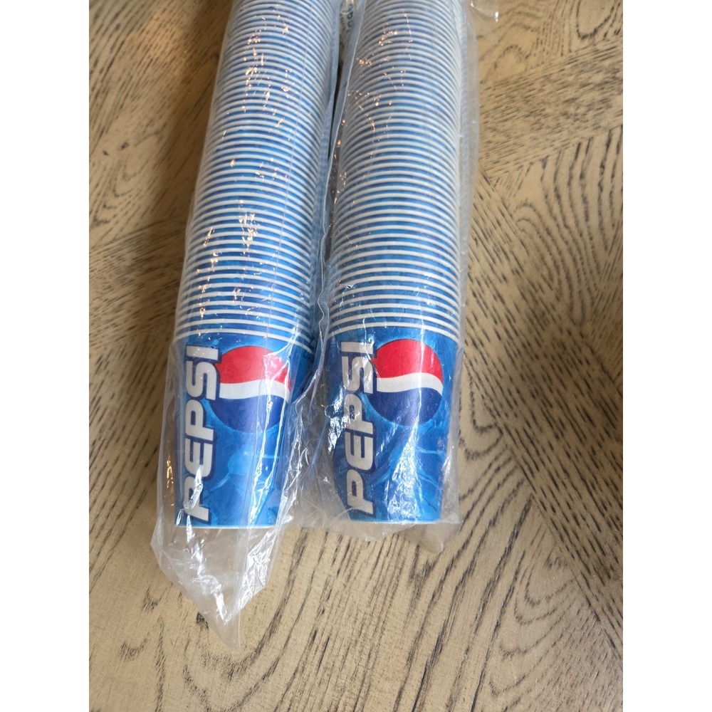 Vintage Pepsi 7oz Disposable Cups 100 Pack 9oz Plus 53 Paper Waxy NOS New Solo - Picture 10 of 11